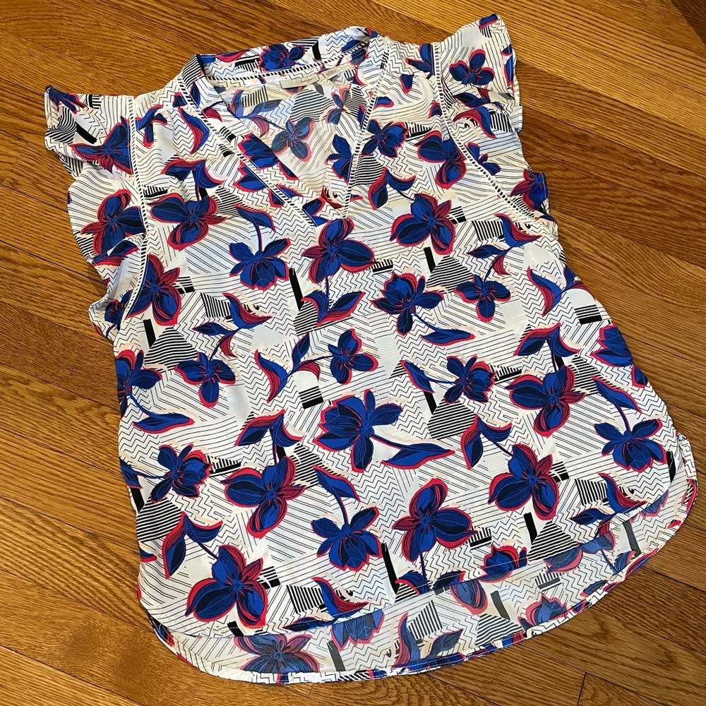 Women’s flutter-sleeve printed top by Halogen